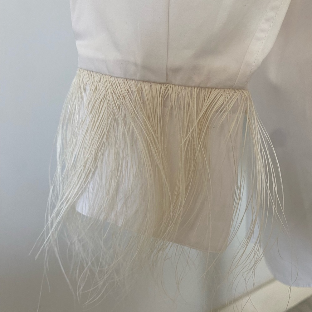 Valentino White Cotton Feather Cuffs Shirt, Italian size 38 - Picture 6 of 9